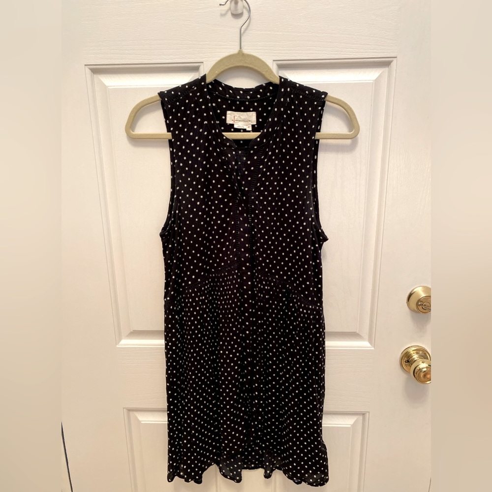By Anthropologie Brand Polka dot Peplum Tunic top
